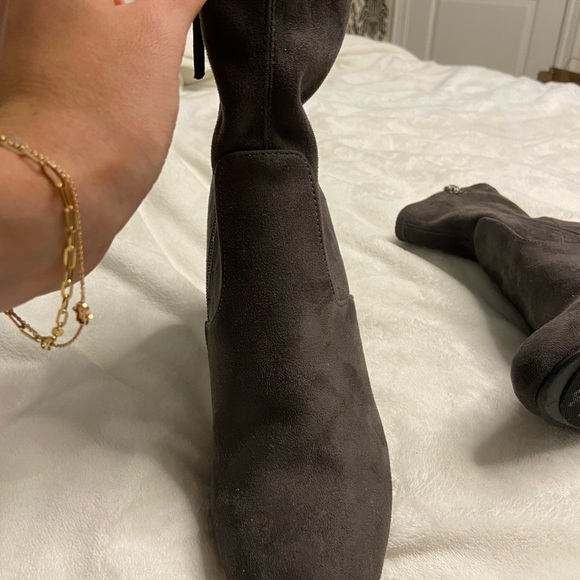 Grey suede sock booties - Picture 2 of 4